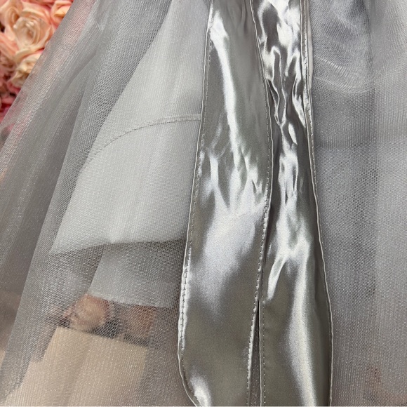 Little Girls Ankle Length Brown Taffeta Dress - Picture 9 of 9